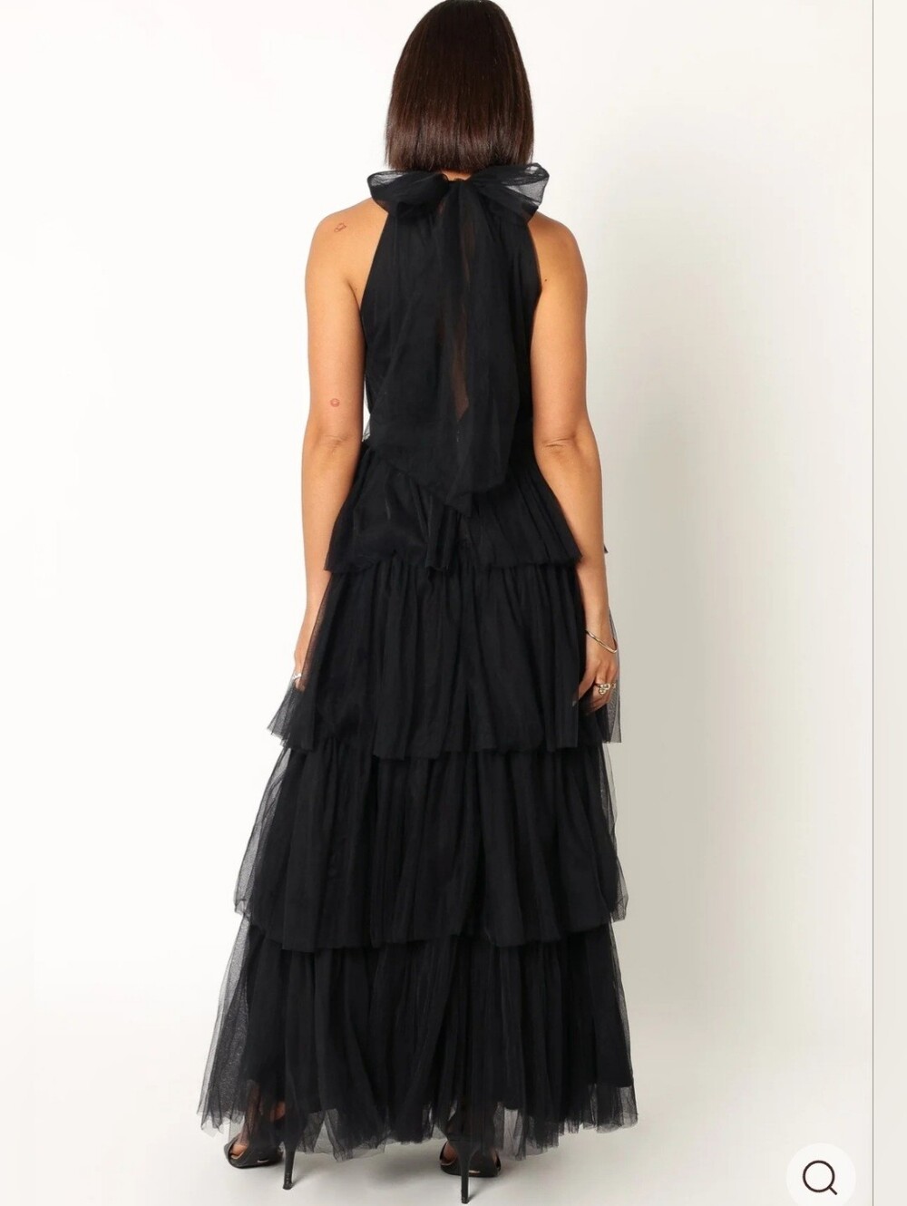 NWT Petal & Pup Francis Halter Neck Black chiffon Maxi dress $109 - Picture 2 of 9